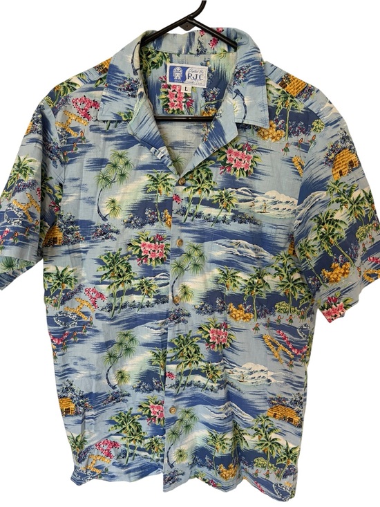 RJC Other - RJC Light Blue Tropical Floral Camp Shirt - Men